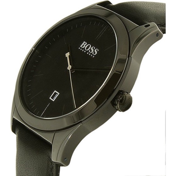 Men’s Hugo Boss Black Dial Leather Watch New - Picture 5 of 5